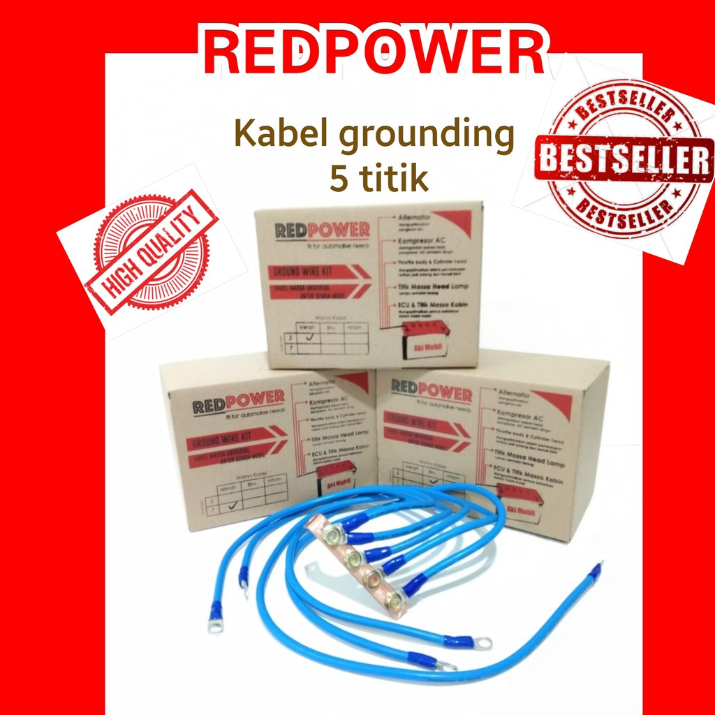 Berkualitas  Kabel Grounding Redpower Premium - Grounding Wire Kit 5 kabel