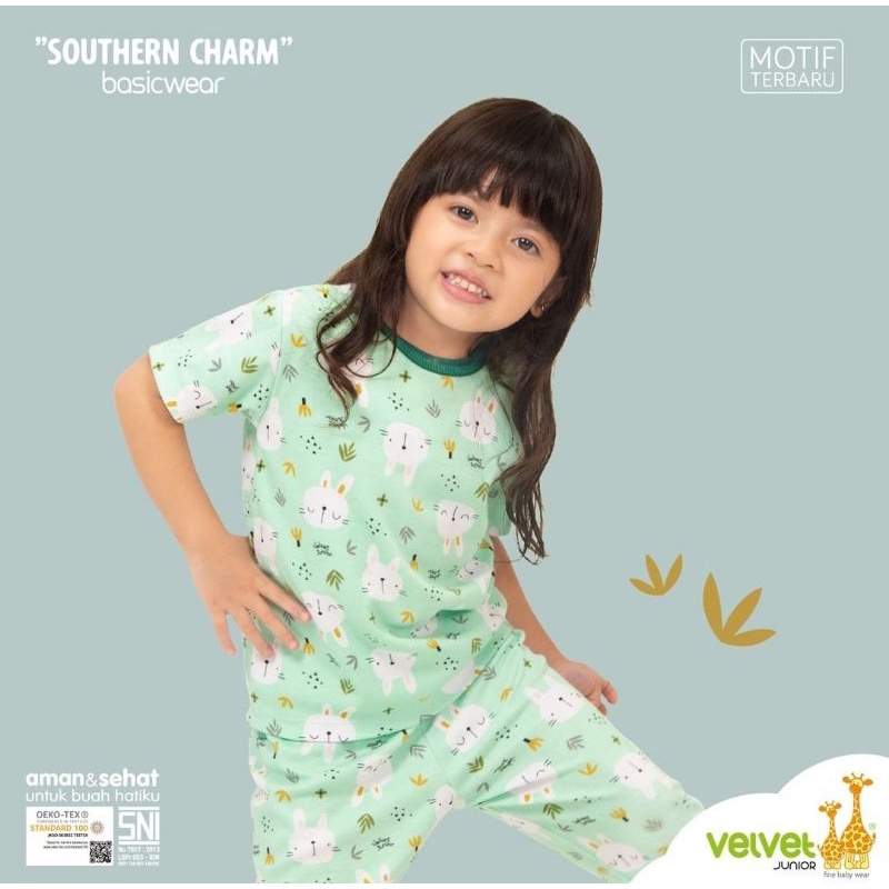 Velvet Junior Southern Charm Setelan Lengan Pendek Celana Panjang (KP)