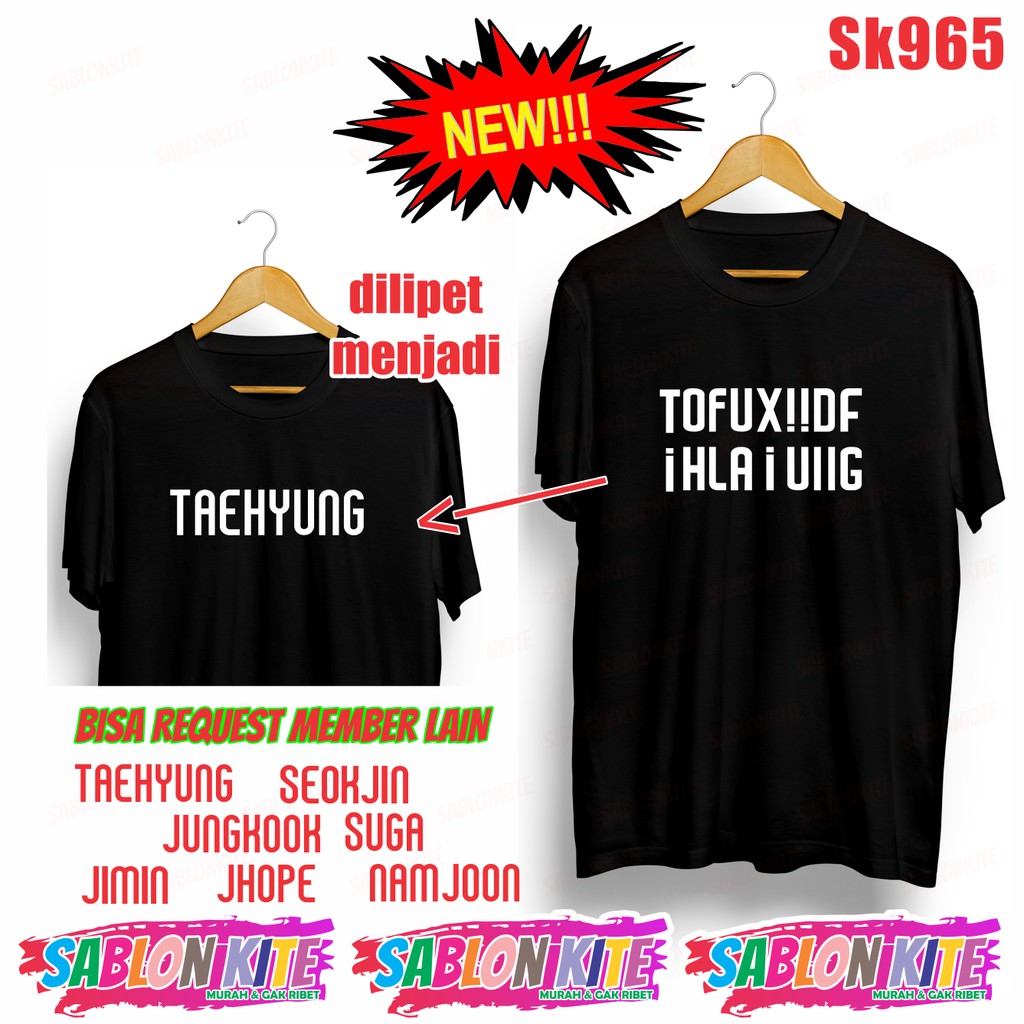 MURAH!!! KAOS KPOP MEMBER KATA ILUSI SK965 JK NAMJOON SUGA V JHOPE JIN JIMIN UNISEX