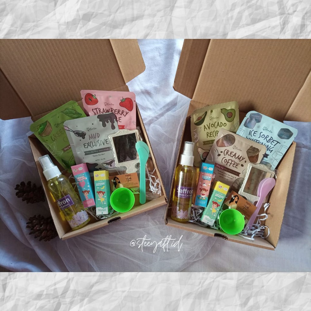 Gift Box Hampers Masker Wajah Kado Cewek Masker Wajah Organik Skincare Bpom Kado Ultah Kado Wisuda