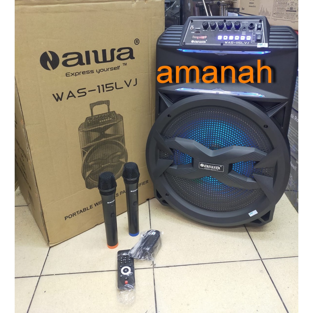 Speaker Portabel Wireless Aiwa 115LVJ Bluetooth USB Aiwa 115 LVJ 15inc