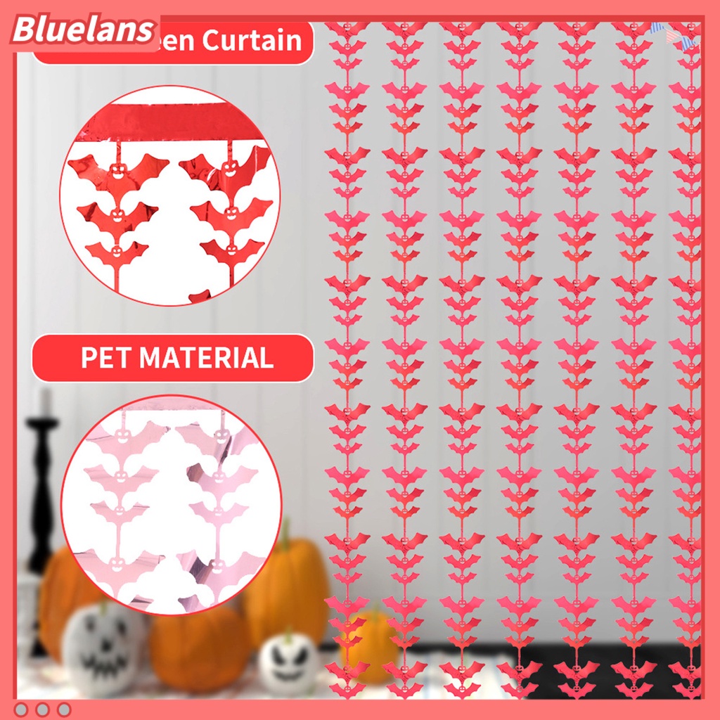 (In Stock) Tirai Pintu Motif Kelelawar Realistis Tanpa Bau Untuk Dekorasi Halloween