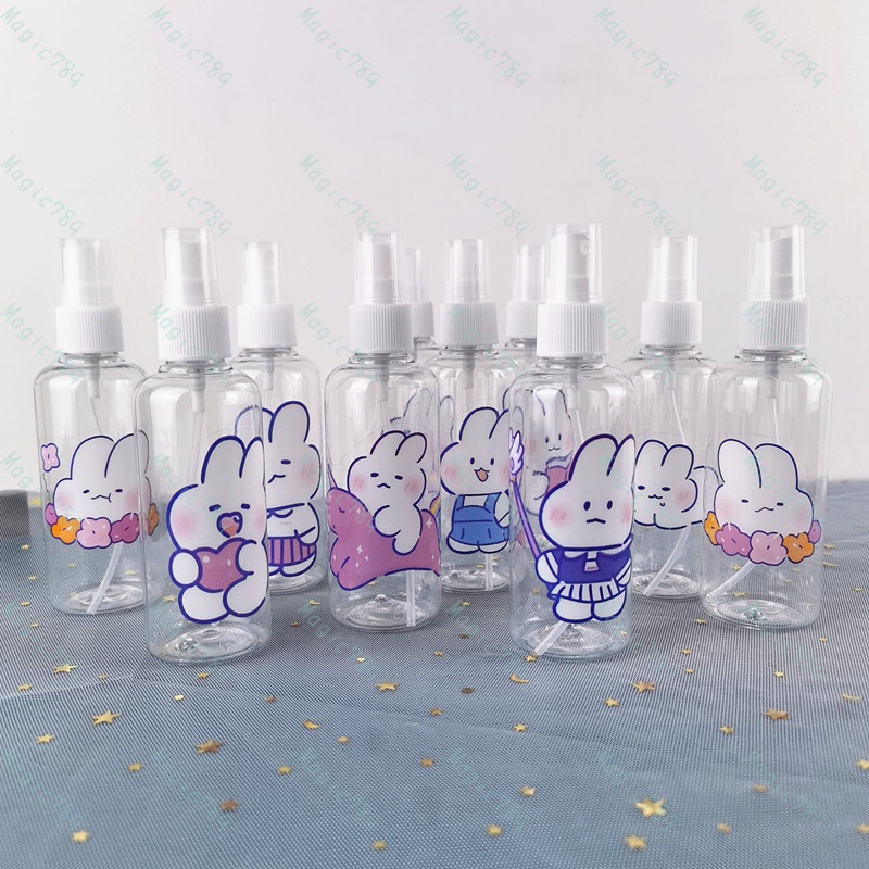 Magic789 Cute Rabbit Cartoon Spray Bottle 100ML Plastic Travel Size Bottles for Cosmetic Perfume