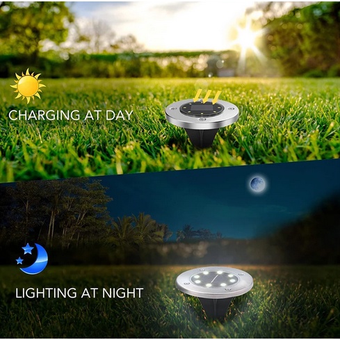 Lampu tanaman LED surya tahan air luar ruangan 8 sensor gerak LED dekorasi taman pencahayaan malam-3