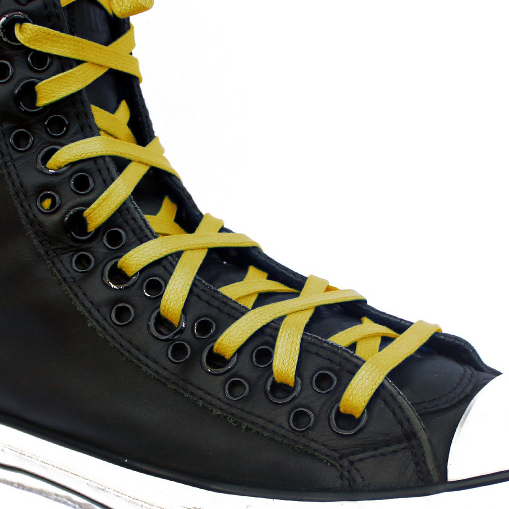 MR Shoelaces FT35 Yellow - Tali Sepatu Lilin 6-7mm Gepeng Flat Pipih (Waxed Laces) 90cm 100cm 120cm 150cm 200cm - untuk Sneakers - Premium Shoelace