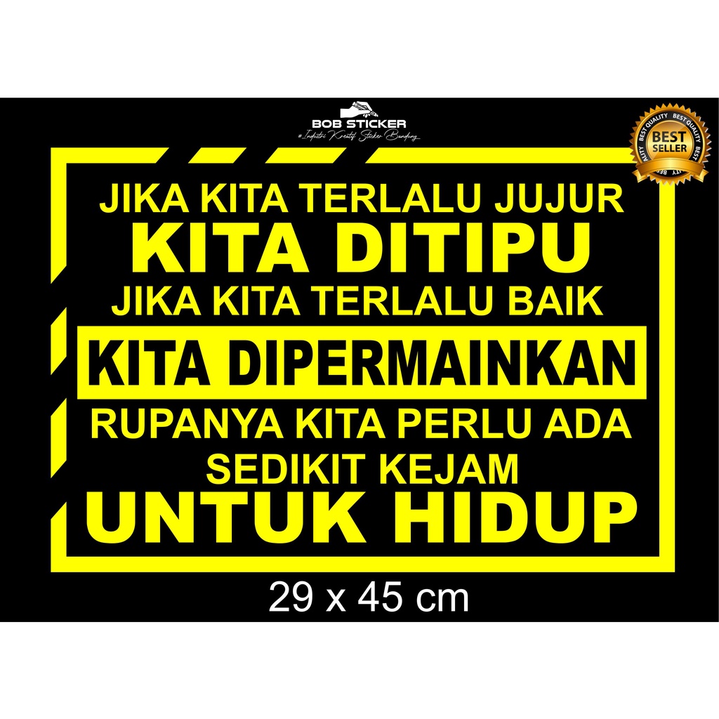 Cutting sticker kaca mobil / stiker kaca mobil truck / stiker kata kata mobil / stiker kata kata ker