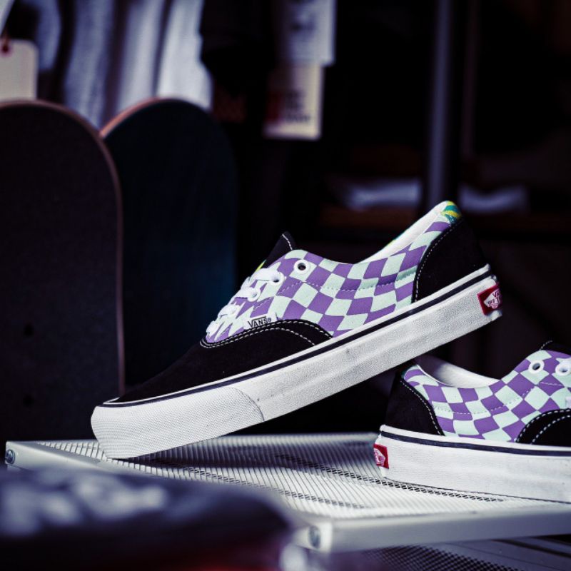 SALE  Vans Era Twist Warp Check Black Bay Original - Vans Era Twist Warp Checker Black Bay - Vans Er