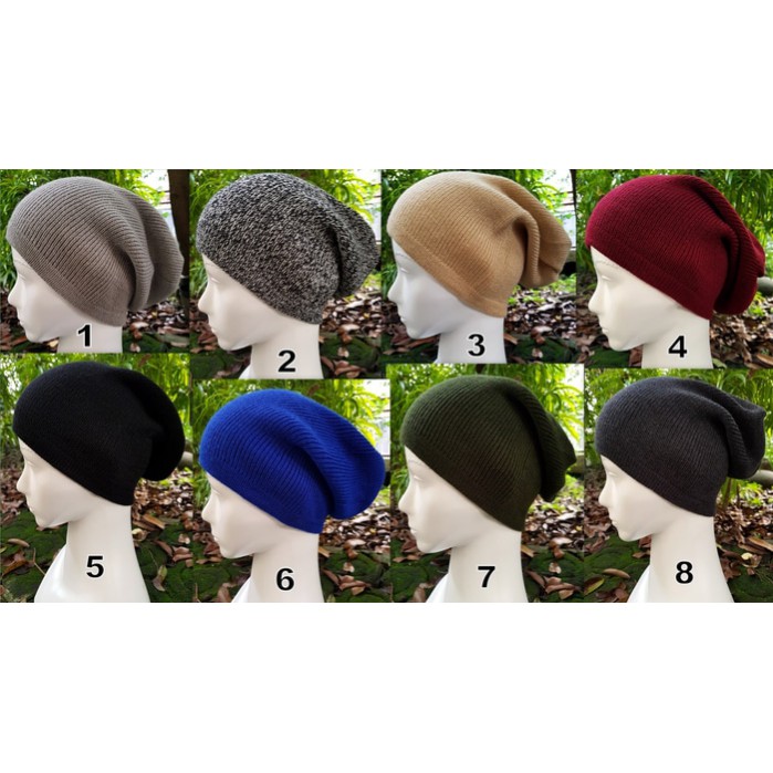SALE - KUPLUK BEANIE RAJUT BESAR POLOS ALLSIZE DEWASA BEA-RAFF TOPI PRIA KEKINIAN