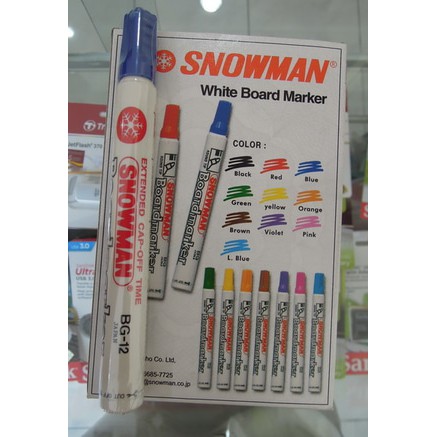 

Spidol Snowman White Board Marker Biru