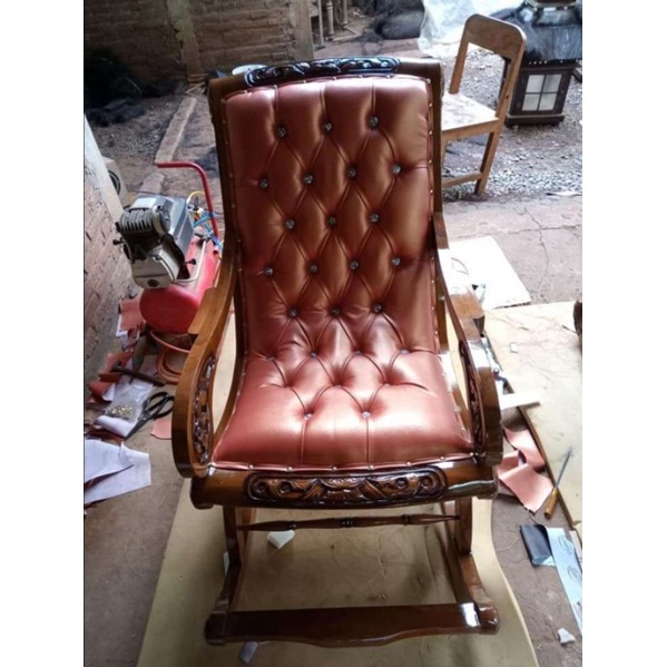 KURSI GOYANG KAYU JATI SOFA KURSI MALAS