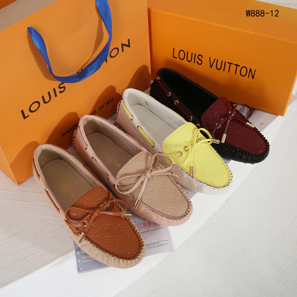 W888-12 LOUIS VUITTON LV EMBOSSED LEATHER LOAFERS COLORBLOCK PREMIUM MATERIAL WITH PAPERBAG WB