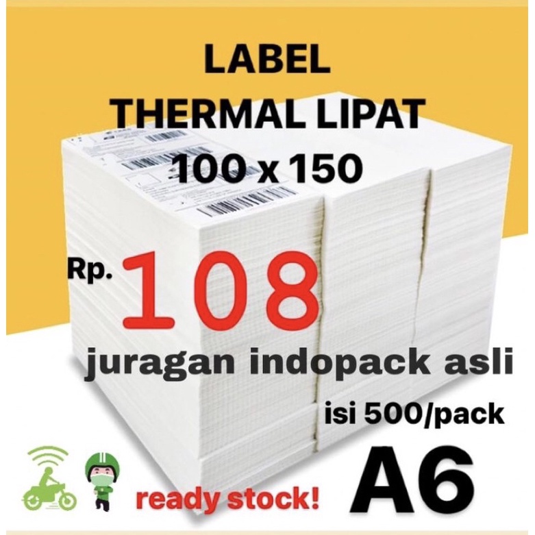 

LABEL STICKER THERMAL LIPAT 100 X 150 BARCODE 100X150 UKURAN A6