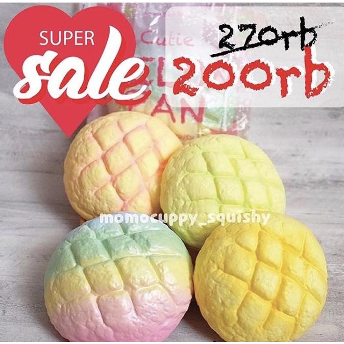 PROMO SQUISHY LICENSED cutie melon pan by ibloom (100% Original japan) ---Terbaru---