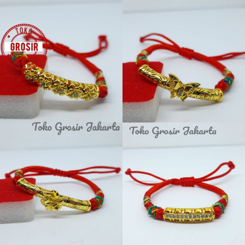 Gelang Tali Liontin Charm Xuping Gelang Tali Merah