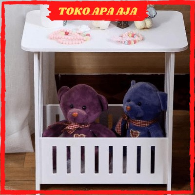 Meja Sudut Coffee Table Meja Kopi Meja Kayu Meja Portable  Meja Kecil Rak Buku Furniture Table A554