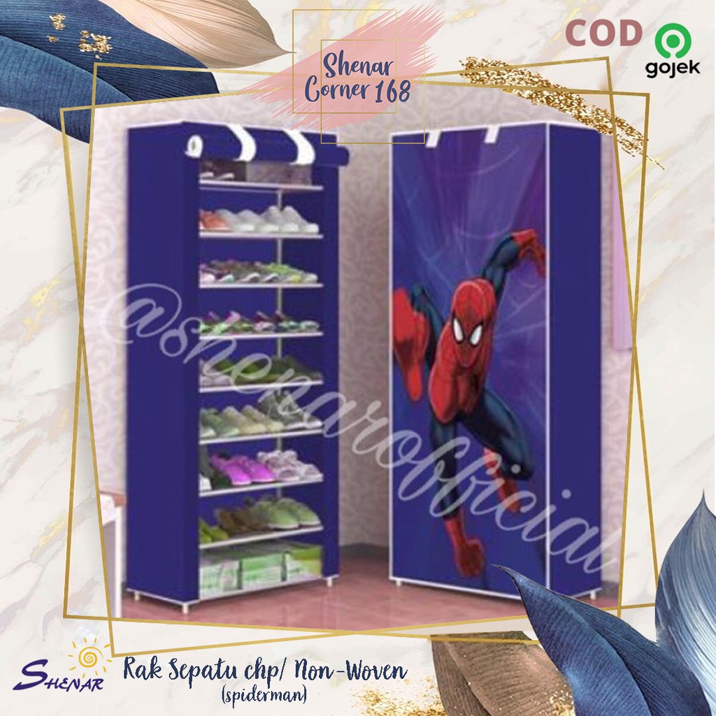 SHENAR RAK SEPATU SUSUN PORTABLE 10 SUSUN 9 SEKAT,RS 10 CHP - RAK SEPATU SPIDERMAN/KEROPPI/TSUMTSUM, SHENARCORNER168