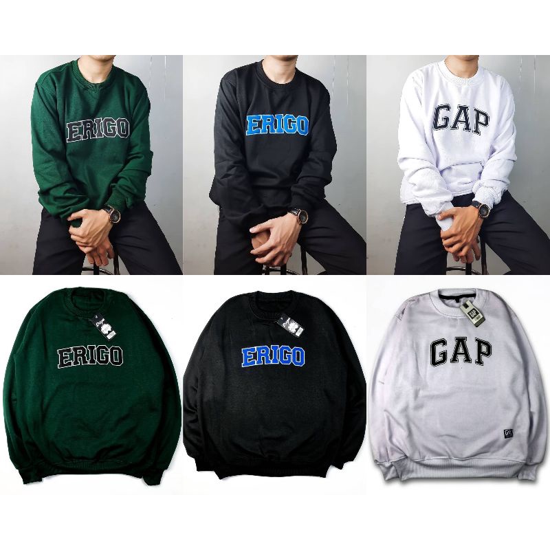 CREWNECK BORDIR ERIGO GAP KUALITAS PREMIUM DISTRO