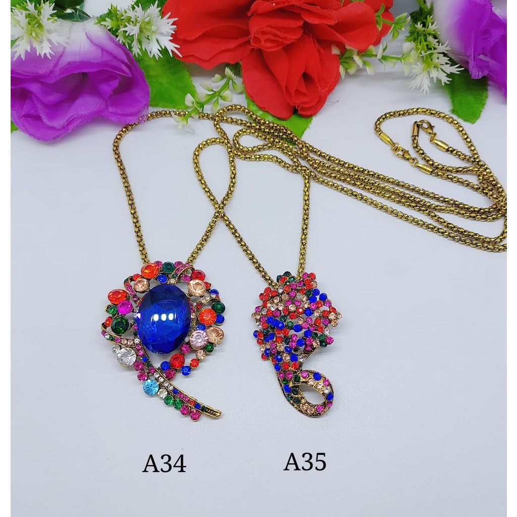 Aksesoris kalung fashion kalung elegan kalung hijab aksesoris cantik kalung daun elegan cantikA30-36