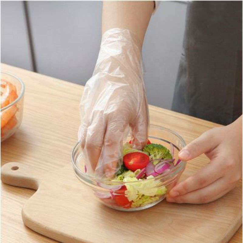 Sarung Tangan Plastik Isi 1pcs Disposable Plastic Gloves Sekali Pakai Bening Polos Transparent