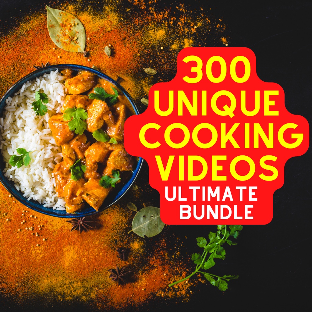 

NS 300 Cooking videos Bundle to Start Tiktok | Insta | Youtube Pages Creator Pack Ultimate Starter