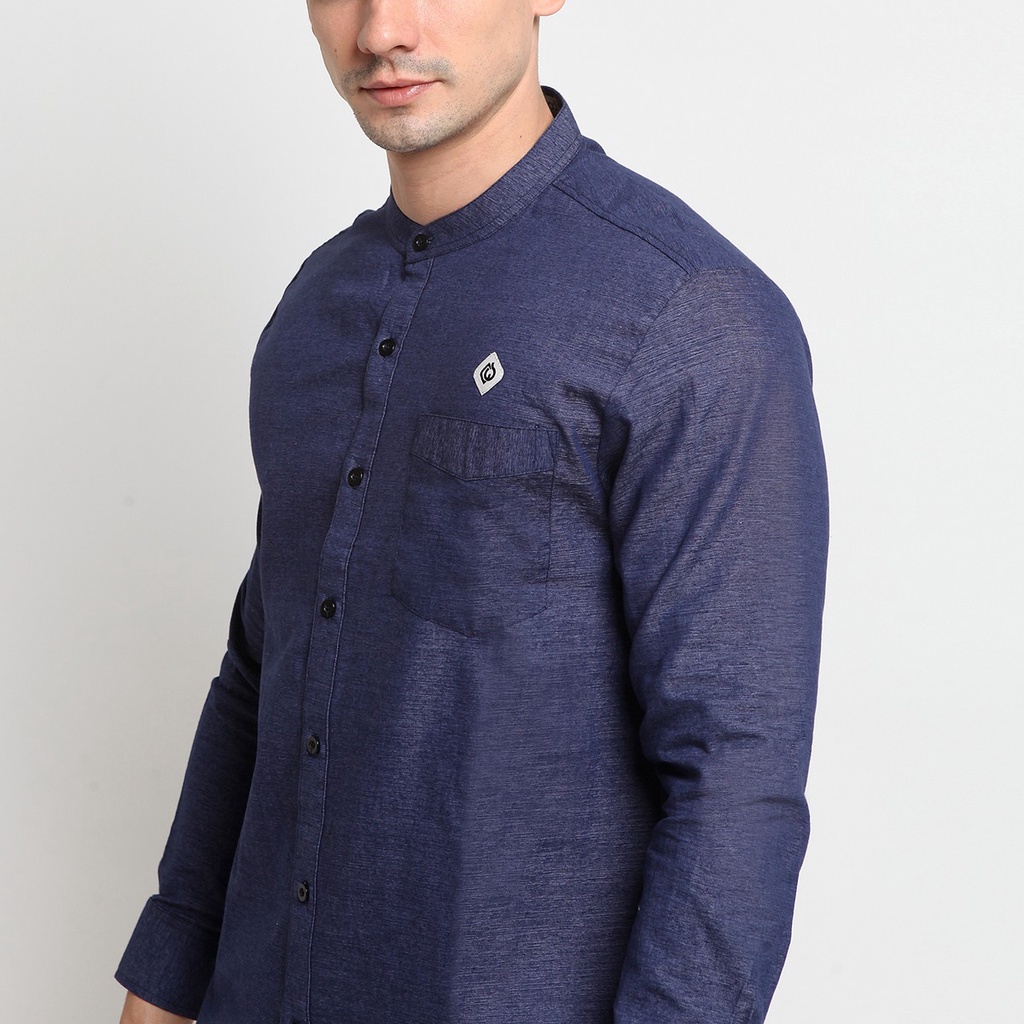ZAMUEL NAVY |ManNeedMe x CW| Baju Koko Pria Lengan Panjang Baju Muslim Pria ORIGINAL