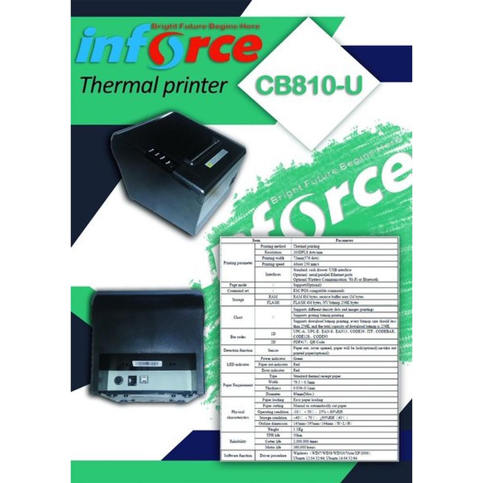 Ready stock  PRINTER THERMAL INFORCE  CB810-U 80MM bergaransi