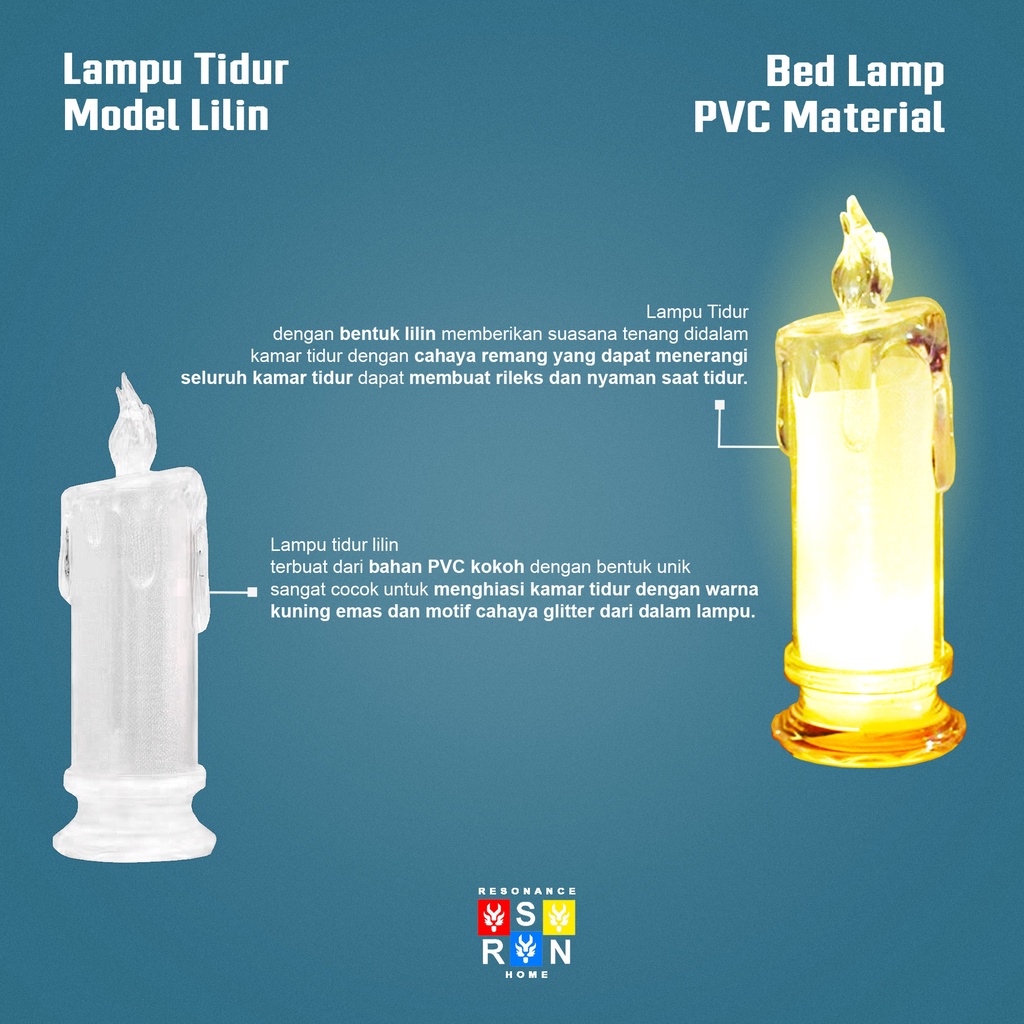 Lilin LED Elektrik Dekorasi Kamar / Candle Lamp Resonance Home