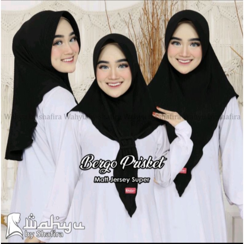 BERGO PLISKET JILBAB JERSEY FREE GESPER WAHYU BY SHAFIRA HIJAB