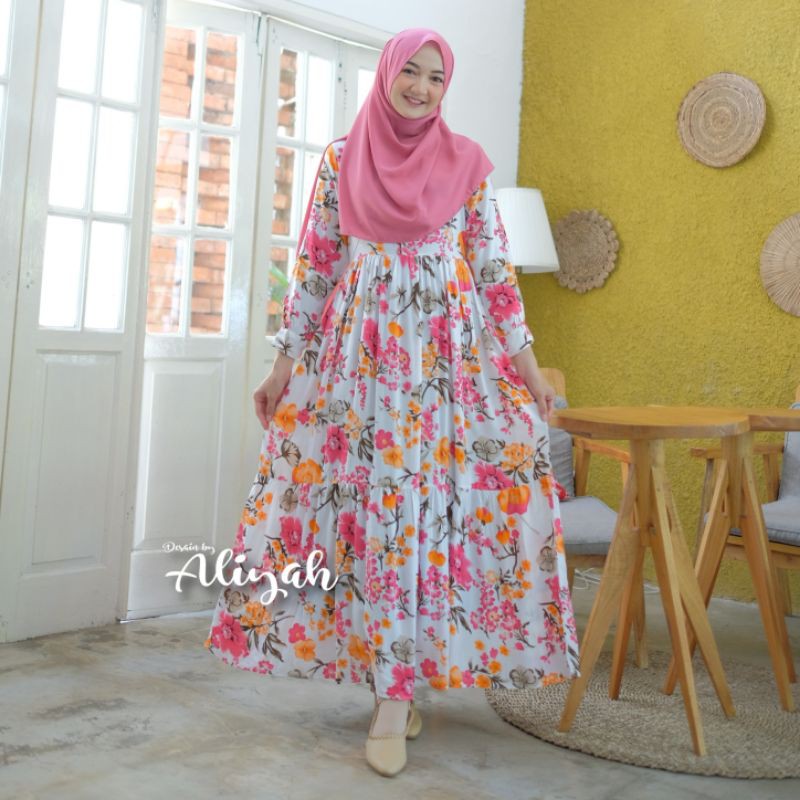 Anjani Dress by Aliyah Butik - Ukuran S M L XL XXL XXXL 5L Gamis Jumbo Dress Big Size