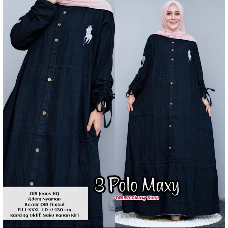 DRESS GAMIS JUMBO BAHAN JEANS WASH. DRESS JUMBO BAHAN JEANS WASH BORDIR BY CHERY