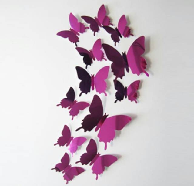 butterfly 3D wallpaper stiker mirror