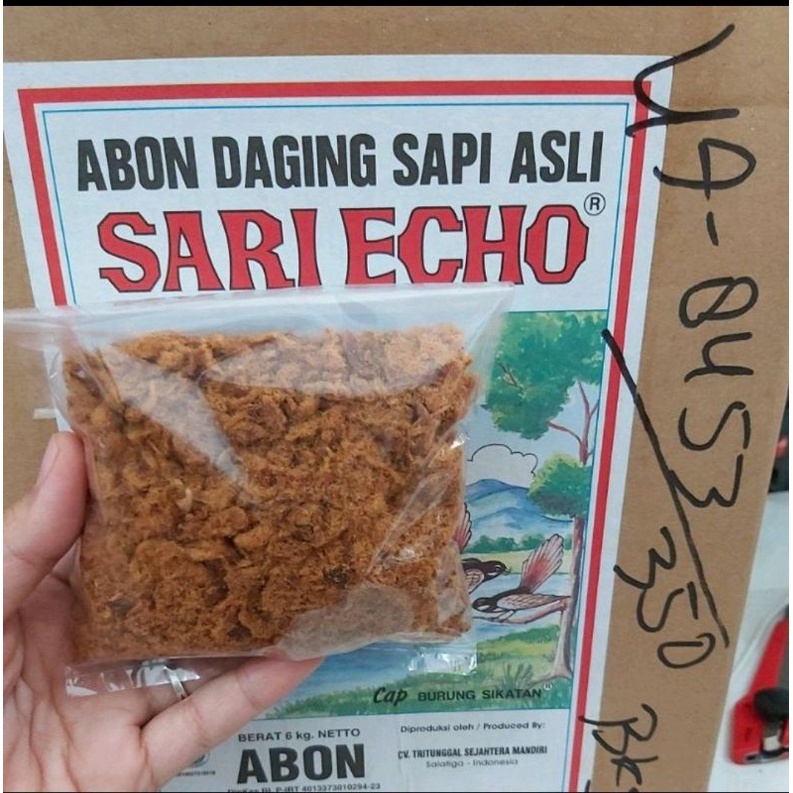 

abon daging sapi asli merk Sari Echo