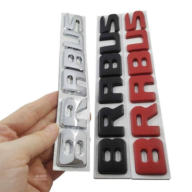 1pc Stiker Emblem / Badge Tulisan Brabus Bahan Metal Untuk Dekorasi Belakang Mobil Mercedes Brabus