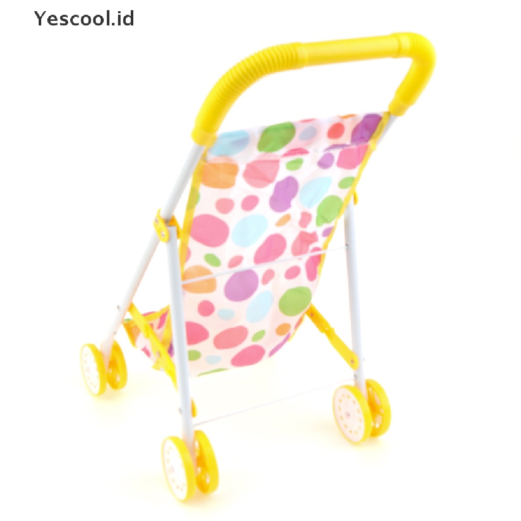 (Yescool) Mainan Miniatur Stroller Bayi Untuk Aksesoris Rumah Boneka