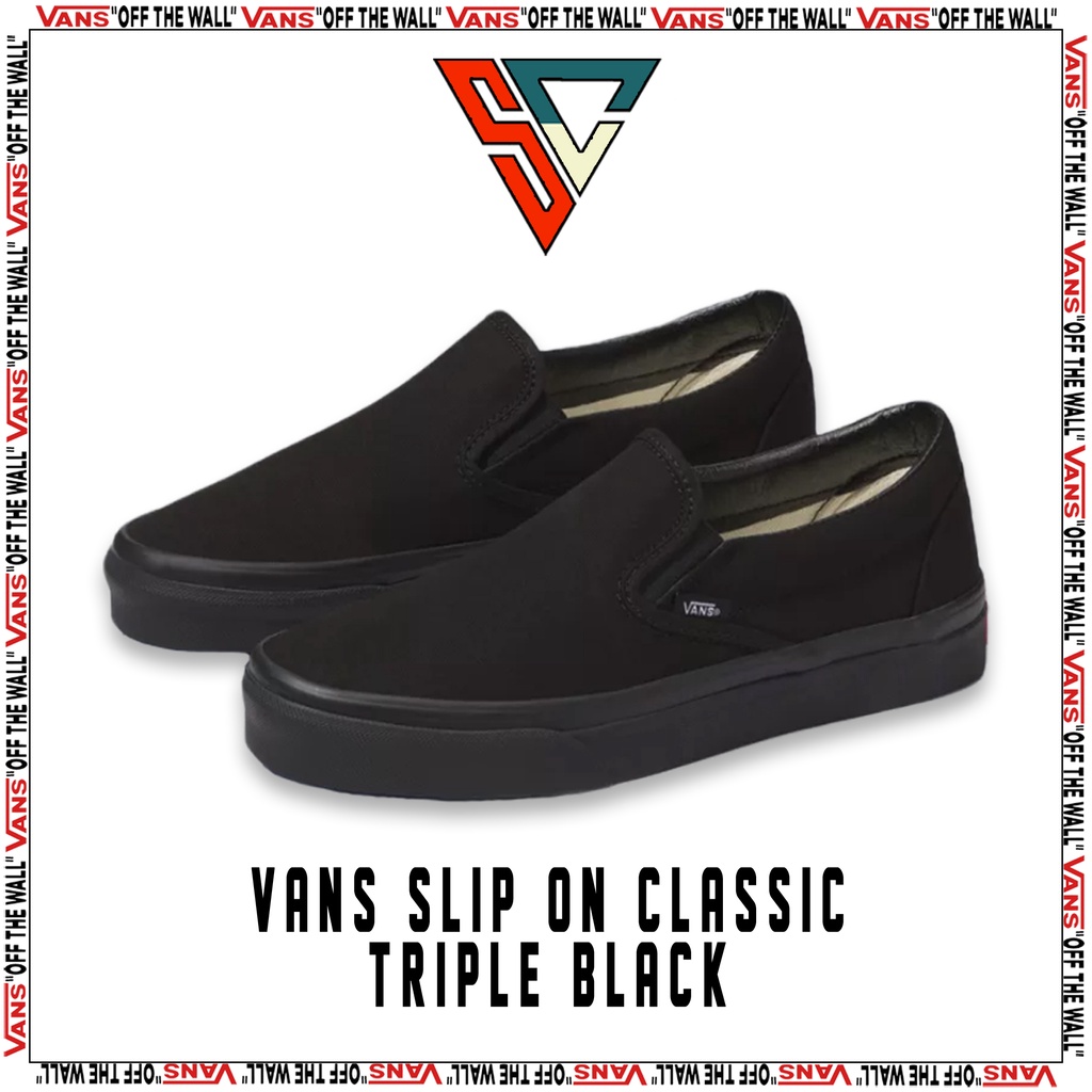 Vans Slip On Classic Full Black Original Global Market