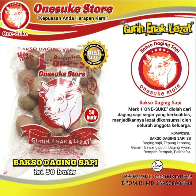 

Onesuke Bakso Daging Sapi SB isi 50 Butir