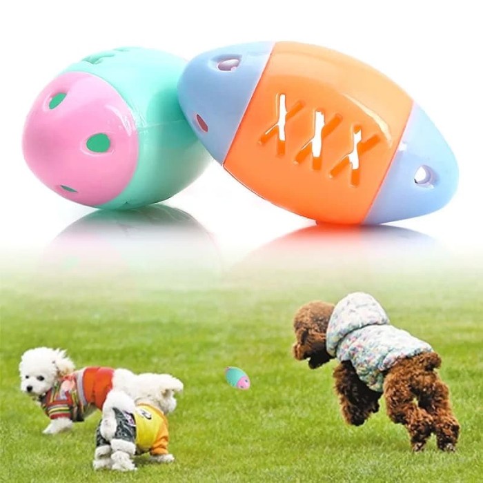 Mainan Anjing Kucing &quot;BOLA RUGBY BUNYI&quot; Kitten Dog Toys