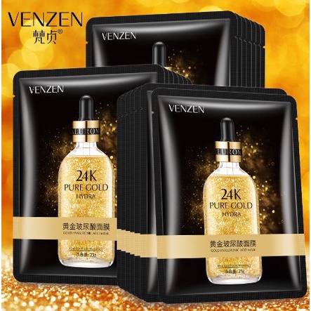 veze 24K Pure Gold Hyaluronic Acid Facial Mask ~ Masker Wajah 24K Gold