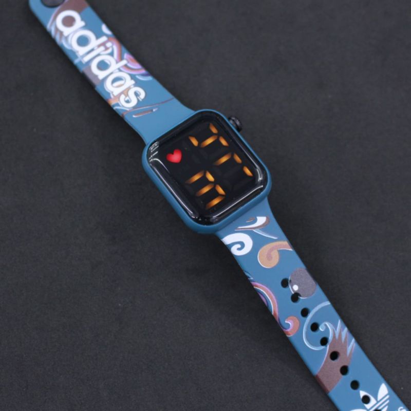 JAM LED WATCH MOTIF RUBBER STRAP GROSIR MURAH / JAM IMPORT