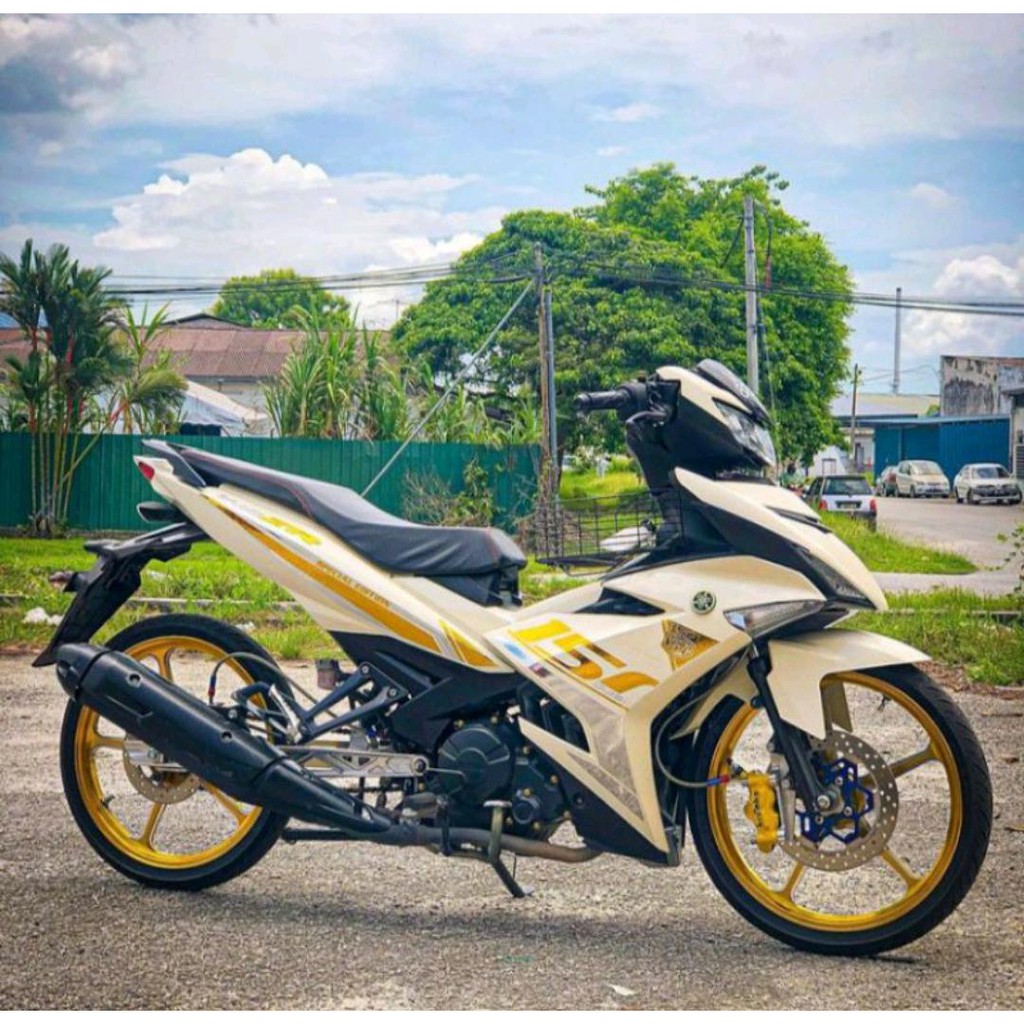 STRIPING MX KING 150 GOLD CHROME STICKER Y15ZR GOLD CHROME