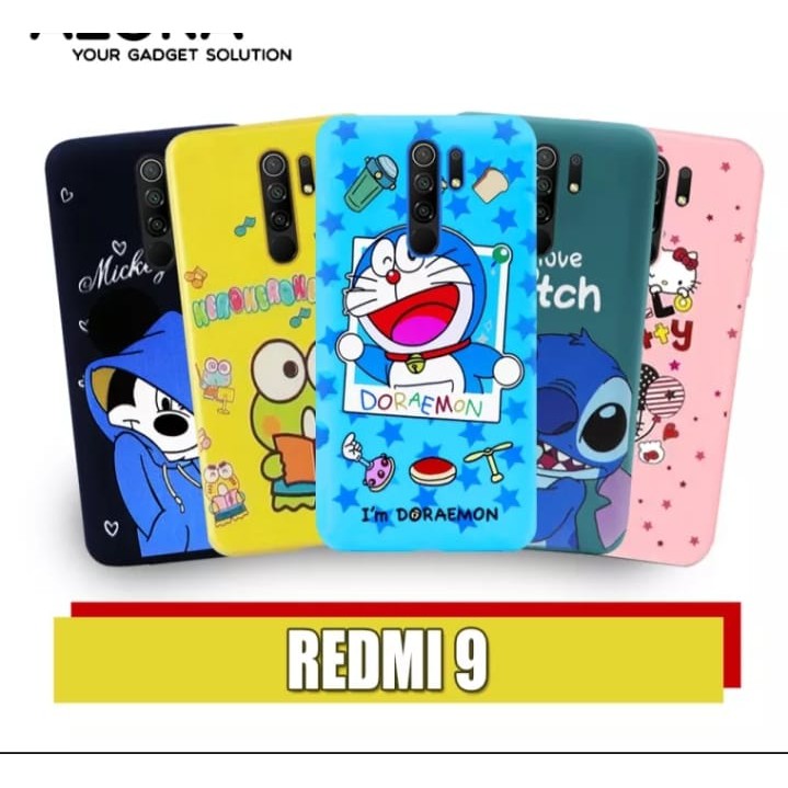 3D CASE XIAOMI REDMI 9 SOFTCASE TPU KARAKTER DORAEMON HELLO KITTY STITCH M.MOUSE BAYAR DI TEMPAT
