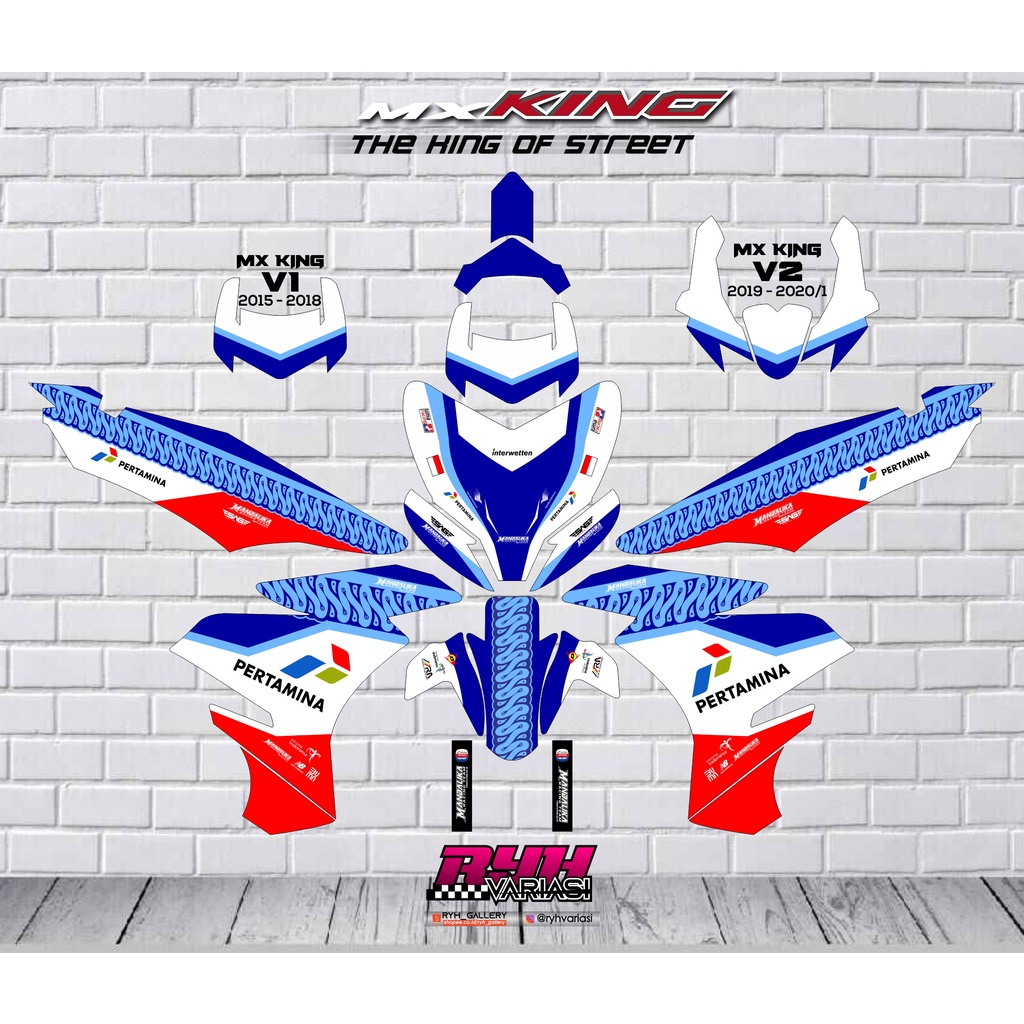 DECAL MOTOR JUPITER MX KING 150CC MANDALIKA RACING TEAM PERTAMINA | CUSTOM ALL MOTOR