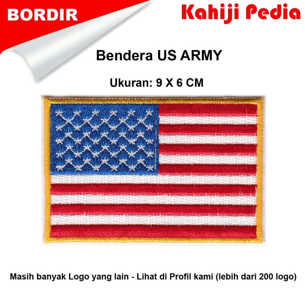 Us army patch emblem bordir badge bendera amerika