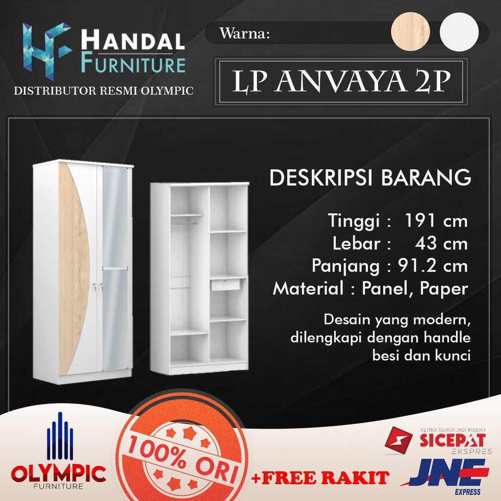 LP ANVAYA (LEMARI PAKAIAN/LEMARI BAJU) - OLYMPIC OLYMPLAST