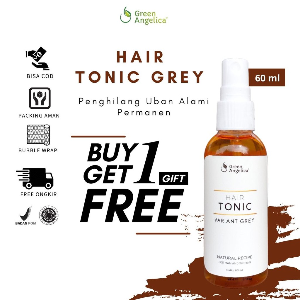 Green Angelica Hair Tonic Penghilang Uban Obat Rambut Beruban Anti Uban Penghitam Rambut Permanen
