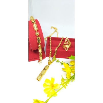 set lapis emas kalung Medan panjng 60cm+gelang+cincin
