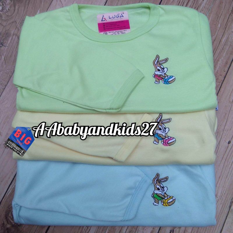 3PC LUGA Kaos Oblong Bayi Lengan Panjang All Size Untuk Usia 0-24Bulan SNI HIGHT QUALITY