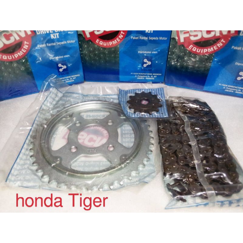 chain kit gear set gear paket komplit fscm honda tiger