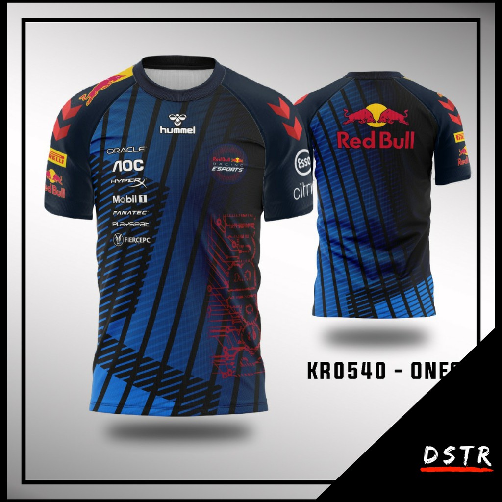 Kaos Baju Jersey Redbull Racing Esport Full Print Lengan Pendek