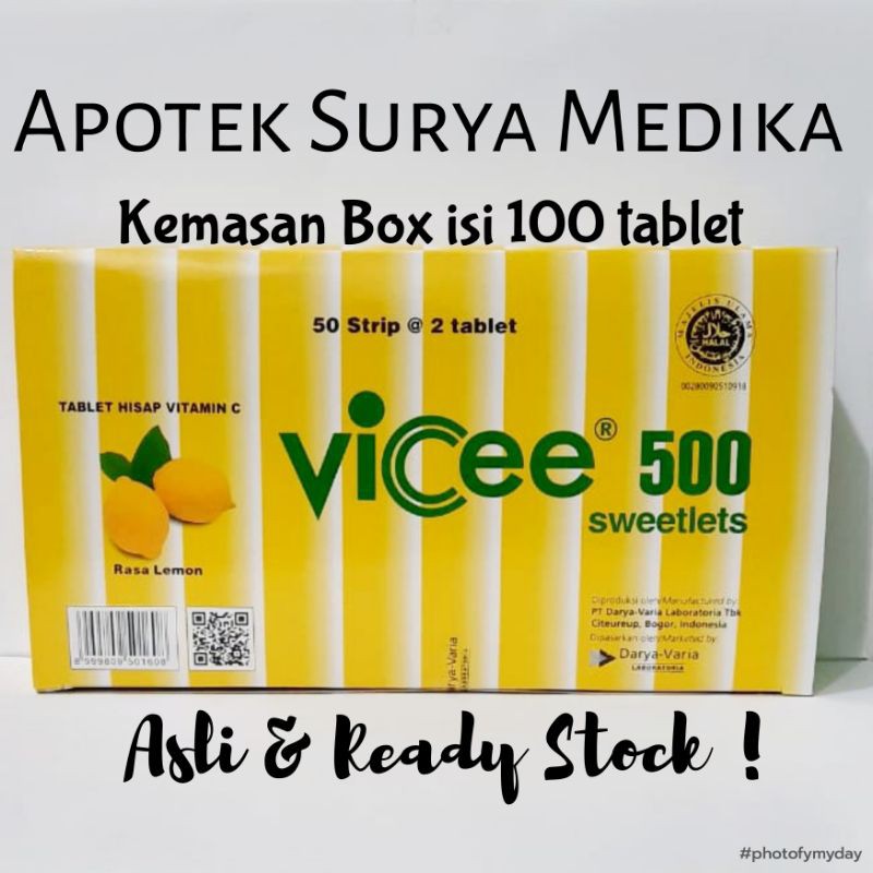  Vicee  tablet ready rasa Lemon Harga  per box 100 tablet 